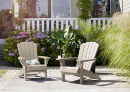Keter Alpine Adirondack Chair Seat Sun Lounger Garden Silver Sage - thumbnail 2