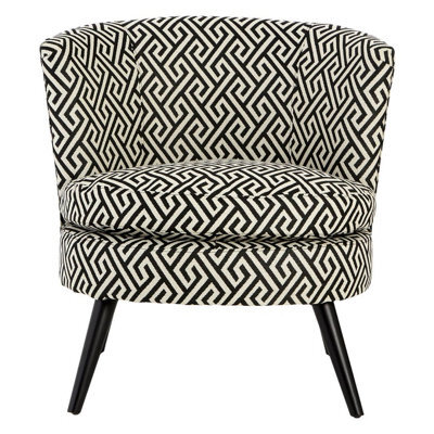 Orsina Round Black And White Round Armchair, Accent Chair For Living Room, Accent Lounge Chair For Home - image 1