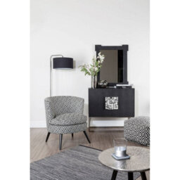 Orsina Round Black And White Round Armchair, Accent Chair For Living Room, Accent Lounge Chair For Home - thumbnail 5