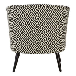 Orsina Round Black And White Round Armchair, Accent Chair For Living Room, Accent Lounge Chair For Home - thumbnail 4