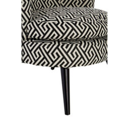 Orsina Round Black And White Round Armchair, Accent Chair For Living Room, Accent Lounge Chair For Home - thumbnail 7