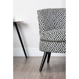 Orsina Round Black And White Round Armchair, Accent Chair For Living Room, Accent Lounge Chair For Home - thumbnail 6