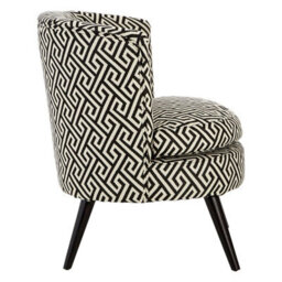 Orsina Round Black And White Round Armchair, Accent Chair For Living Room, Accent Lounge Chair For Home - thumbnail 3