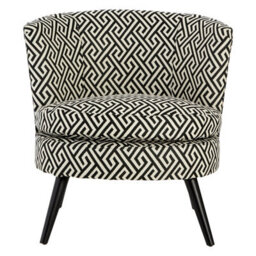 Orsina Round Black And White Round Armchair, Accent Chair For Living Room, Accent Lounge Chair For Home - thumbnail 9