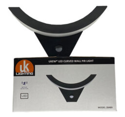 UKEW Led Garden Wall Light With Pir Motion Sensor, Ip54 Waterproof Curved Outdoor Security Flood Light 6000K - thumbnail 4