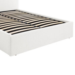 Teddy Boucle 4Ft Small Double Gas Lift Up Ottoman Storage Bedframe (H: 88.5Cm X W: 138Cm X L: 203Cm) (White) - thumbnail 8