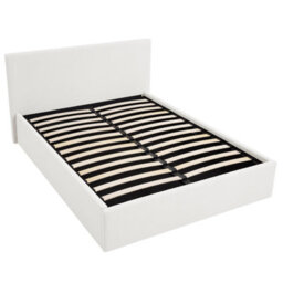 Teddy Boucle 4Ft Small Double Gas Lift Up Ottoman Storage Bedframe (H: 88.5Cm X W: 138Cm X L: 203Cm) (White) - thumbnail 7