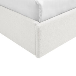 Teddy Boucle 4Ft Small Double Gas Lift Up Ottoman Storage Bedframe (H: 88.5Cm X W: 138Cm X L: 203Cm) (White) - thumbnail 6