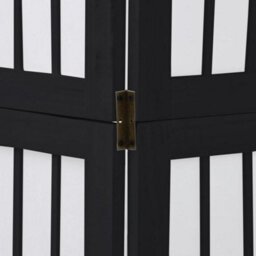 Vidaxl Room Divider 4 Panels Black Solid Wood Paulownia - thumbnail 7