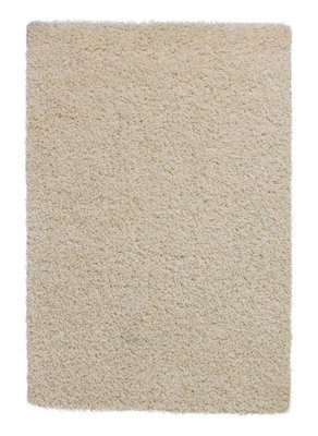 Think Rugs Vista 2236 Cream Solid Plain Shaggy Rug -133Cm (Circle) - image 1