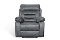 Faux Leather Grey 1 Seater Manual Recliner Chair Venetian - thumbnail 2