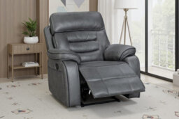 Faux Leather Grey 1 Seater Manual Recliner Chair Venetian
