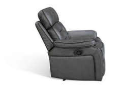 Faux Leather Grey 1 Seater Manual Recliner Chair Venetian - thumbnail 5