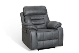 Faux Leather Grey 1 Seater Manual Recliner Chair Venetian - thumbnail 4