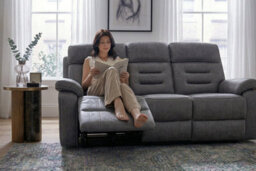 Faux Leather Grey 1 Seater Manual Recliner Chair Venetian - thumbnail 8