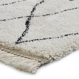 White/black Rug, Easy To Clean Shaggy Rug, Chequered Rug, Moroccan Kilim Rug For Livingroom, & Diningroom-60 X 230Cm (Runner) - thumbnail 3