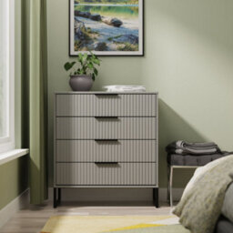 Ancona Matt Dusk Grey 4 Drawer Chest (H)848mm (W)765mm (D)395mm - thumbnail 1