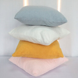 Urban Textures Pack Of 2 Teddy Cushion Covers Square Faux Fur Fleece Pillow Case Cover - 18 X 18 Inches Sky Blue - thumbnail 2