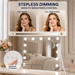 Inmtfei Foldable Dimmable Led Vanity Mirror Usb And 5X Magnifier - thumbnail 5