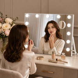 Inmtfei Foldable Dimmable Led Vanity Mirror Usb And 5X Magnifier - thumbnail 3
