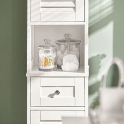 Sobuy Frg236-W, Tall Bathroom Storage Cabinet Freestanding Bathroom Unit With 2 Doors, Drawer And Open Shelf,white,w32Xd30Xh170 - thumbnail 6