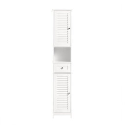 Sobuy Frg236-W, Tall Bathroom Storage Cabinet Freestanding Bathroom Unit With 2 Doors, Drawer And Open Shelf,white,w32Xd30Xh170