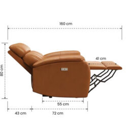 Flexispot Electric Leather Recliner Chairs Xr5 With Usb Charging Port In Brown - thumbnail 9