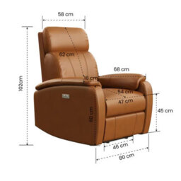 Flexispot Electric Leather Recliner Chairs Xr5 With Usb Charging Port In Brown - thumbnail 8