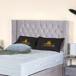 UKBEDFURNITURE Francesca Plush Silver End Opening Divan Ottoman Bed With 54 Inch Headboard & 10 Inch Orthopaedic Mattress - thumbnail 3