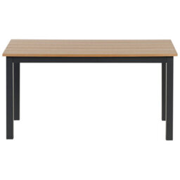 Wyld And Coco Outdoor Coffee Table 96 X 52 Cm - Plastic Wood Slatted Top, Black Powder-Coated Aluminium Frame - thumbnail 1