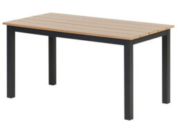 Wyld And Coco Outdoor Coffee Table 96 X 52 Cm - Plastic Wood Slatted Top, Black Powder-Coated Aluminium Frame - thumbnail 3