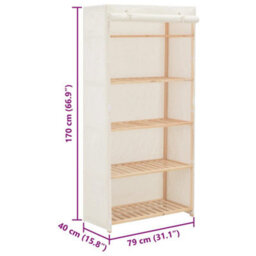 Vidaxl Wardrobe White 79X40X170 Cm Fabric - thumbnail 3