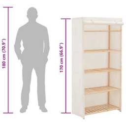 Vidaxl Wardrobe White 79X40X170 Cm Fabric - thumbnail 7