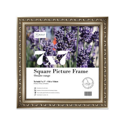 7X7 Gunmetal  Ornate Picture Frame (17.8 X 17.8Cm) Poster, Photo, Artwork, Gallery Wall Or Print - image 1