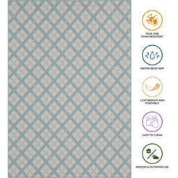 Homeart Outdoor Rugs Easy Cleaning Area Rugs For Balcony,garden,picnic,uv Weather Resistant  Aqua Cream, 200 X 290 Cm - thumbnail 5