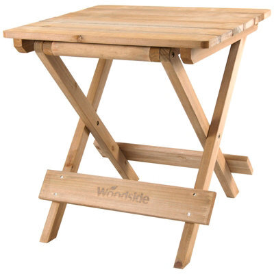Woodside Folding Coffee Side Snack Table Wooden Garden Patio Furniture - image 1