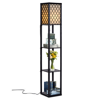 Costway Freestanding Floor Lamp Bedside With 3 Tier Storage Shelves E27 - image 1