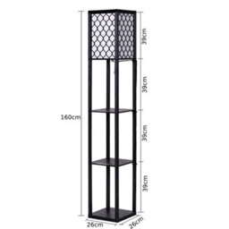 Costway Freestanding Floor Lamp Bedside With 3 Tier Storage Shelves E27 - thumbnail 3