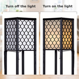 Costway Freestanding Floor Lamp Bedside With 3 Tier Storage Shelves E27 - thumbnail 4