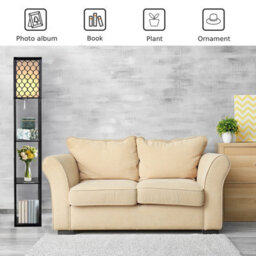 Costway Freestanding Floor Lamp Bedside With 3 Tier Storage Shelves E27 - thumbnail 8