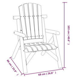 Berkfield Garden Chair 68X86X103 Cm Solid Wood Spruce - thumbnail 6