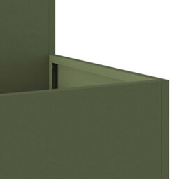 Berkfield Modern Garden Planter Olive Green 100 X 100 X 48 Cm Steel - thumbnail 9