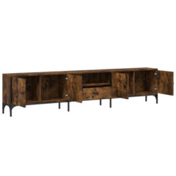 Berkfield Tv Cabinet With Drawer Smoked Oak 200X25X44 Cm Engineered Wood - thumbnail 5