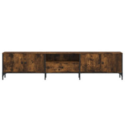 Berkfield Tv Cabinet With Drawer Smoked Oak 200X25X44 Cm Engineered Wood - thumbnail 6