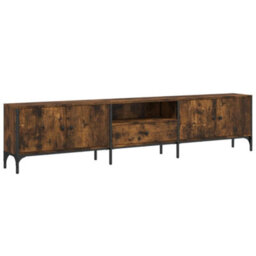 Berkfield Tv Cabinet With Drawer Smoked Oak 200X25X44 Cm Engineered Wood - thumbnail 2
