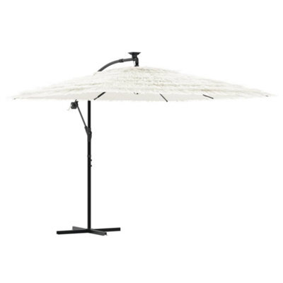 Berkfield Durable Garden Parasol With Steel Pole White 269X269X235 Cm