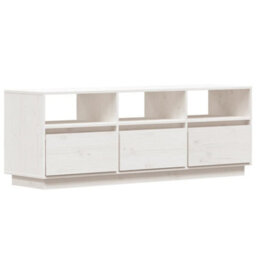 Berkfield Tv Cabinet White 140X37X50 Cm Solid Wood Pine - thumbnail 2