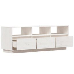 Berkfield Tv Cabinet White 140X37X50 Cm Solid Wood Pine - thumbnail 7
