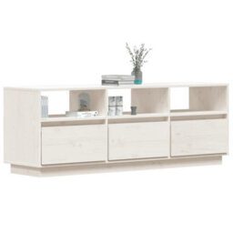 Berkfield Tv Cabinet White 140X37X50 Cm Solid Wood Pine - thumbnail 4