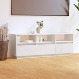 Berkfield Tv Cabinet White 140X37X50 Cm Solid Wood Pine - thumbnail 1